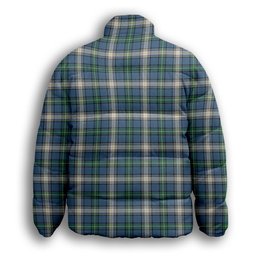 ScotsTee Shop Scottish MacDowall Modern Premium Tartan Collar Down Jacket Winter White Duck Down Plaid