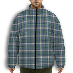 ScotsTee Shop Scottish MacDowall Modern Premium Tartan Collar Down Jacket Winter White Duck Down Plaid