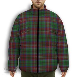ScotsTee Shop Scottish MacCulloch Premium Tartan Collar Down Jacket Winter White Duck Down Plaid