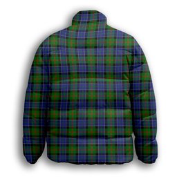ScotsTee Shop Scottish Paterson SC Premium Tartan Collar Down Jacket Winter White Duck Down Plaid