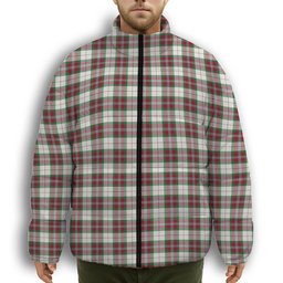 ScotsTee Shop Scottish MacLean Dress Ancient Premium Tartan Collar Down Jacket Winter White Duck Down Plaid