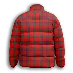 ScotsTee Shop Scottish Ross Modern Premium Tartan Collar Down Jacket Winter White Duck Down Plaid