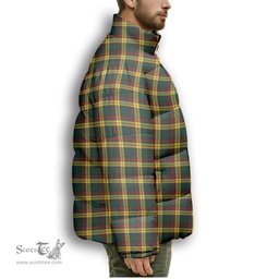ScotsTee Shop Scottish McMillan Old Modern Premium Tartan Collar Down Jacket Winter White Duck Down Plaid