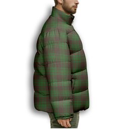 ScotsTee Shop Scottish McAlister of Glenbarr Hunting Premium Tartan Collar Down Jacket Winter White Duck Down Plaid