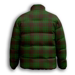 ScotsTee Shop Scottish McAlister of Glenbarr Hunting Premium Tartan Collar Down Jacket Winter White Duck Down Plaid