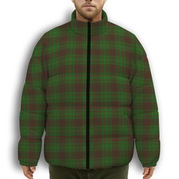 ScotsTee Shop Scottish McAlister of Glenbarr Hunting Premium Tartan Collar Down Jacket Winter White Duck Down Plaid