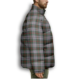 ScotsTee Shop Scottish McDuff Dress Premium Tartan Collar Down Jacket Winter White Duck Down Plaid