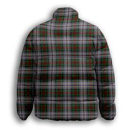 ScotsTee Shop Scottish McDuff Dress Premium Tartan Collar Down Jacket Winter White Duck Down Plaid