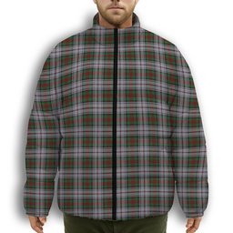 ScotsTee Shop Scottish McDuff Dress Premium Tartan Collar Down Jacket Winter White Duck Down Plaid
