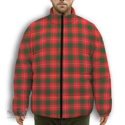 ScotsTee Shop Scottish McPhee Modern Premium Tartan Collar Down Jacket Winter White Duck Down Plaid