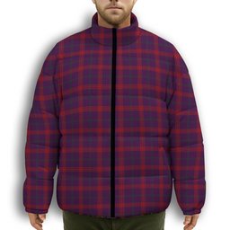 ScotsTee Shop Scottish Lynch Variant Premium Tartan Collar Down Jacket Winter White Duck Down Plaid