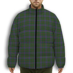 ScotsTee Shop Scottish Ochterlonie 1 Premium Tartan Collar Down Jacket Winter White Duck Down Plaid