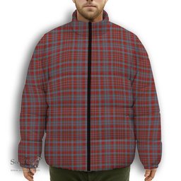 ScotsTee Shop Scottish Murray of Polmaise Premium Tartan Collar Down Jacket Winter White Duck Down Plaid