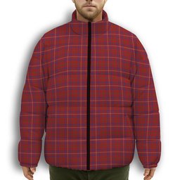 ScotsTee Shop Scottish Rose Premium Tartan Collar Down Jacket Winter White Duck Down Plaid