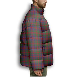 ScotsTee Shop Scottish MacGowan Premium Tartan Collar Down Jacket Winter White Duck Down Plaid