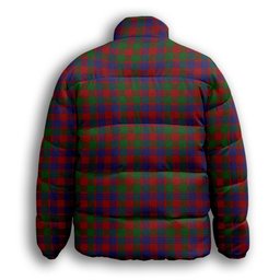 ScotsTee Shop Scottish MacGowan Premium Tartan Collar Down Jacket Winter White Duck Down Plaid
