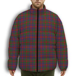 ScotsTee Shop Scottish MacGowan Premium Tartan Collar Down Jacket Winter White Duck Down Plaid