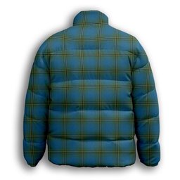 ScotsTee Shop Scottish Oliver Hunting Premium Tartan Collar Down Jacket Winter White Duck Down Plaid