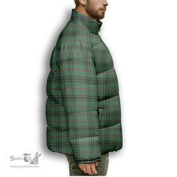 ScotsTee Shop Scottish McArthur-Fox Modern Premium Tartan Collar Down Jacket Winter White Duck Down Plaid