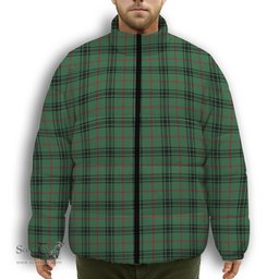 ScotsTee Shop Scottish McArthur-Fox Modern Premium Tartan Collar Down Jacket Winter White Duck Down Plaid