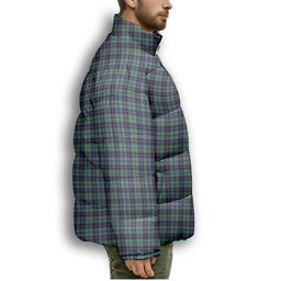 ScotsTee Shop Scottish Stevenson SC Premium Tartan Collar Down Jacket Winter White Duck Down Plaid