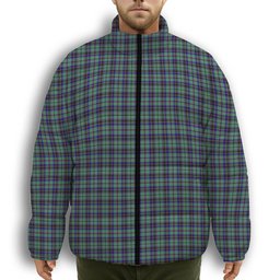 ScotsTee Shop Scottish Stevenson SC Premium Tartan Collar Down Jacket Winter White Duck Down Plaid