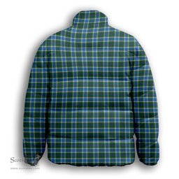 ScotsTee Shop Scottish Robinson Barbara Ann Premium Tartan Collar Down Jacket Winter White Duck Down Plaid