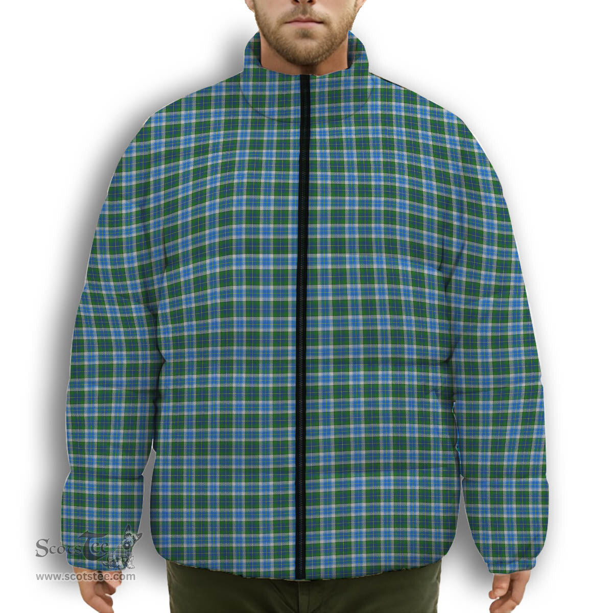 ScotsTee Shop Scottish Robinson Barbara Ann Premium Tartan Collar Down Jacket Winter White Duck Down Plaid