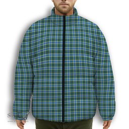 ScotsTee Shop Scottish Robinson Barbara Ann Premium Tartan Collar Down Jacket Winter White Duck Down Plaid