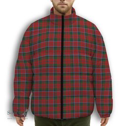 ScotsTee Shop Scottish MacNaughton Premium Tartan Collar Down Jacket Winter White Duck Down Plaid