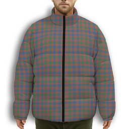 ScotsTee Shop Scottish MacIntyre Ancient Premium Tartan Collar Down Jacket Winter White Duck Down Plaid