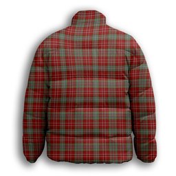 ScotsTee Shop Scottish Ogilvie 3 Premium Tartan Collar Down Jacket Winter White Duck Down Plaid