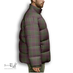 ScotsTee Shop Scottish MacIntyre and Glenorchy Premium Tartan Collar Down Jacket Winter White Duck Down Plaid