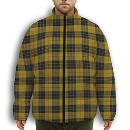 ScotsTee Shop Scottish McLeod of Lewis Ancient Premium Tartan Collar Down Jacket Winter White Duck Down Plaid