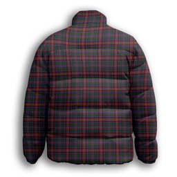 ScotsTee Shop Scottish Ritchie Premium Tartan Collar Down Jacket Winter White Duck Down Plaid