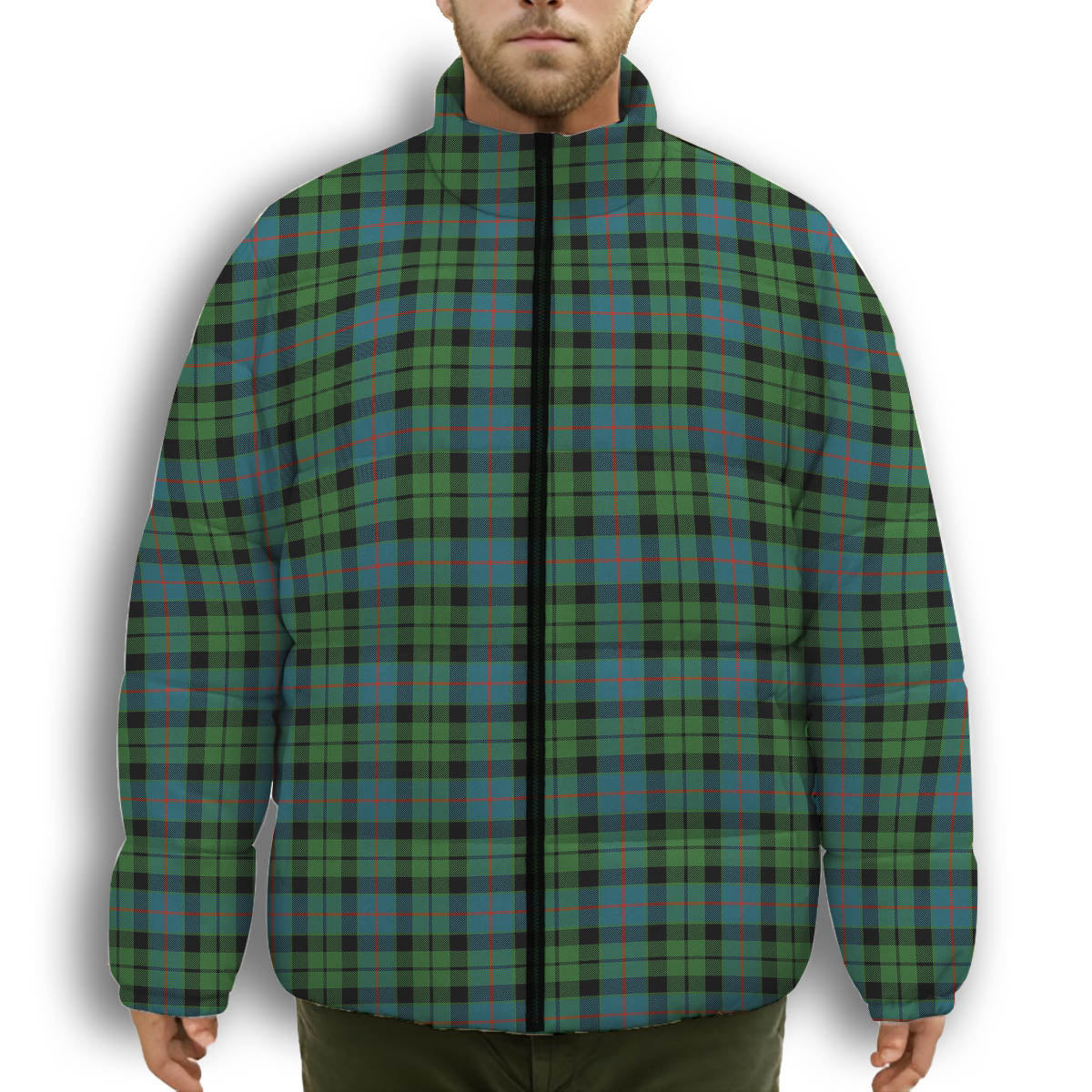 ScotsTee Shop Scottish Morrison Hunting Ancient Premium Tartan Collar Down Jacket Winter White Duck Down Plaid