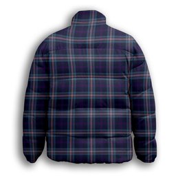 ScotsTee Shop Scottish Nevoy Premium Tartan Collar Down Jacket Winter White Duck Down Plaid