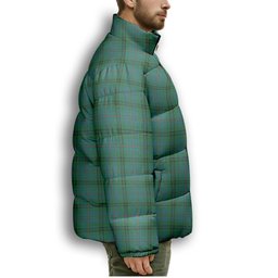ScotsTee Shop Scottish Walker Hunting Ancient Premium Tartan Collar Down Jacket Winter White Duck Down Plaid