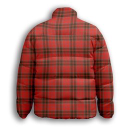 ScotsTee Shop Scottish Grant Weathered Premium Tartan Collar Down Jacket Winter White Duck Down Plaid
