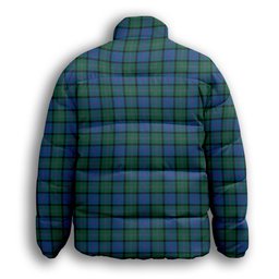 ScotsTee Shop Scottish MacThomas Premium Tartan Collar Down Jacket Winter White Duck Down Plaid