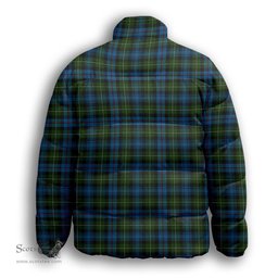 ScotsTee Shop Scottish Mckenzie Premium Tartan Collar Down Jacket Winter White Duck Down Plaid