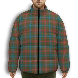 ScotsTee Shop Scottish Wilson Janet Ancient Clan Premium Tartan Collar Down Jacket Winter White Duck Down Plaid