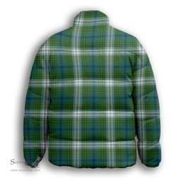 ScotsTee Shop Scottish Johnstone Dress Ancient Premium Tartan Collar Down Jacket Winter White Duck Down Plaid