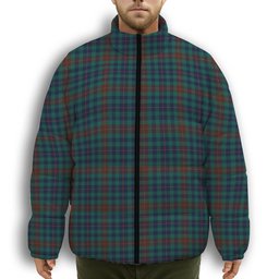 ScotsTee Shop Scottish Tennant Yules Modern Premium Tartan Collar Down Jacket Winter White Duck Down Plaid