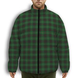 ScotsTee Shop Scottish McAulay of Lewis Premium Tartan Collar Down Jacket Winter White Duck Down Plaid