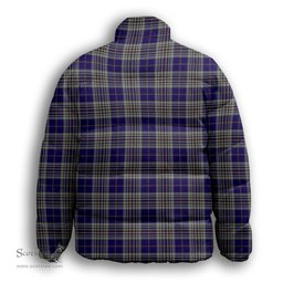 ScotsTee Shop Scottish Hanna of Stirlingshire Premium Tartan Collar Down Jacket Winter White Duck Down Plaid