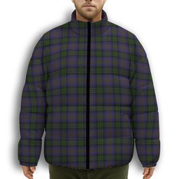 ScotsTee Shop Scottish Lysaght Hunting Premium Tartan Collar Down Jacket Winter White Duck Down Plaid