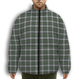 ScotsTee Shop Scottish MacLaren Dress Premium Tartan Collar Down Jacket Winter White Duck Down Plaid