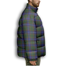 ScotsTee Shop Scottish Lee Premium Tartan Collar Down Jacket Winter White Duck Down Plaid