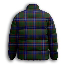 ScotsTee Shop Scottish Lee Premium Tartan Collar Down Jacket Winter White Duck Down Plaid